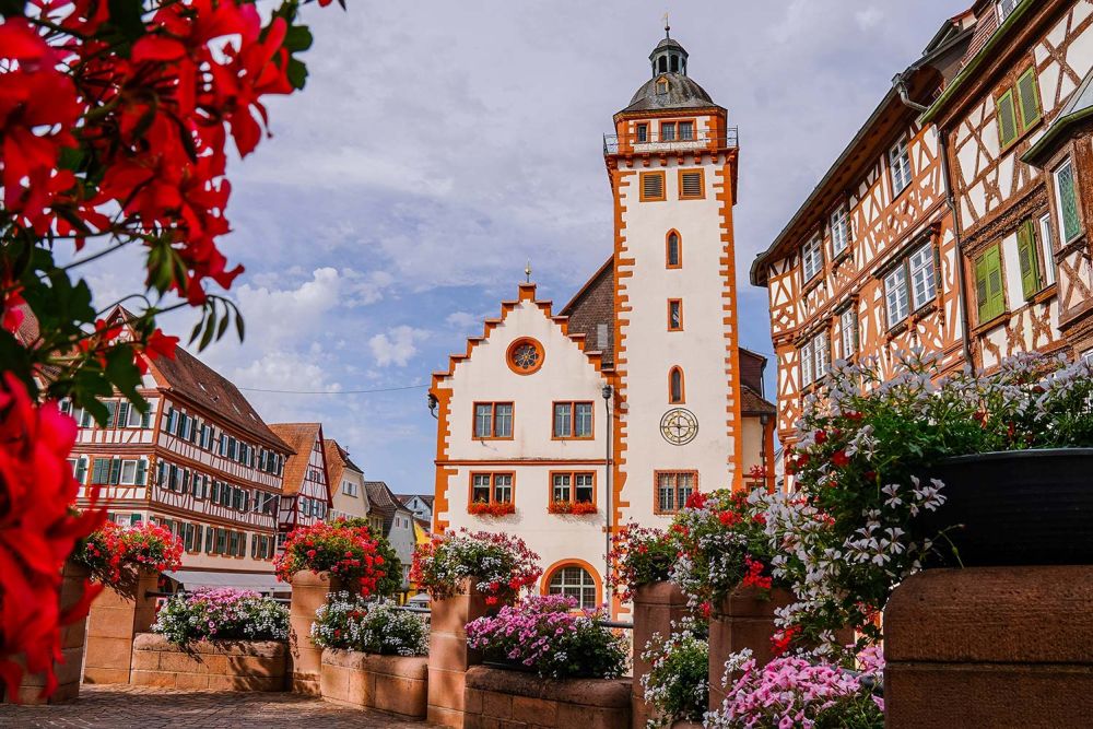 Das Mosbacher Rathaus mit Palm'schem Haus | Bild: Lena Martin