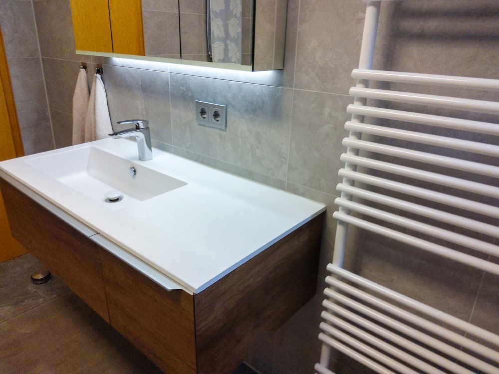 Blick ins Badezimmer der Ferienwohnung