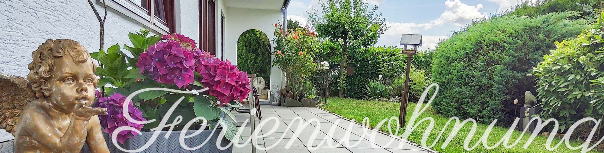 Blick auf die Terrasse der Ferienwohnung in Mosbach