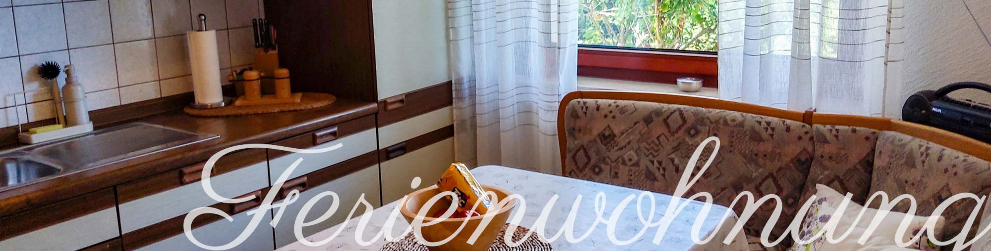 Blick in die Küche unserer Ferienwohnung in Mosbach
