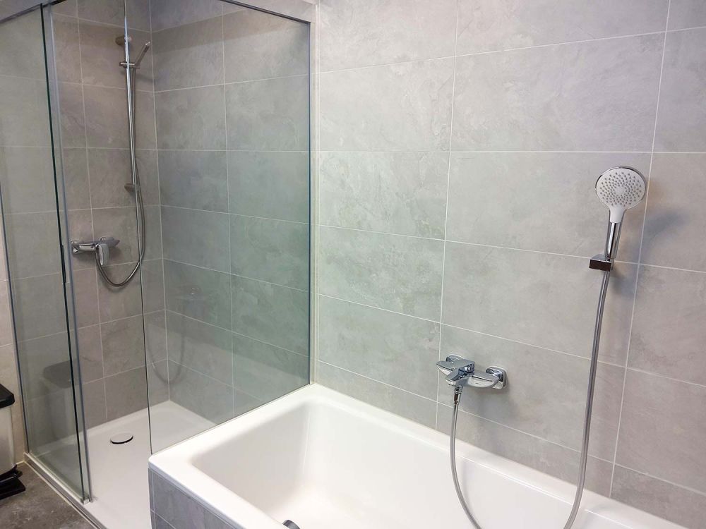 Blick ins Badezimmer der Ferienwohnung
